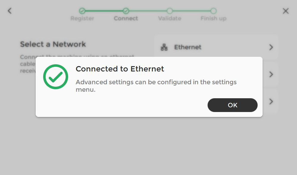 connected to ethernet