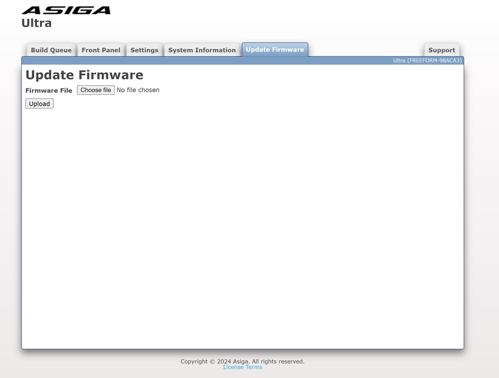 web interface - update firmware